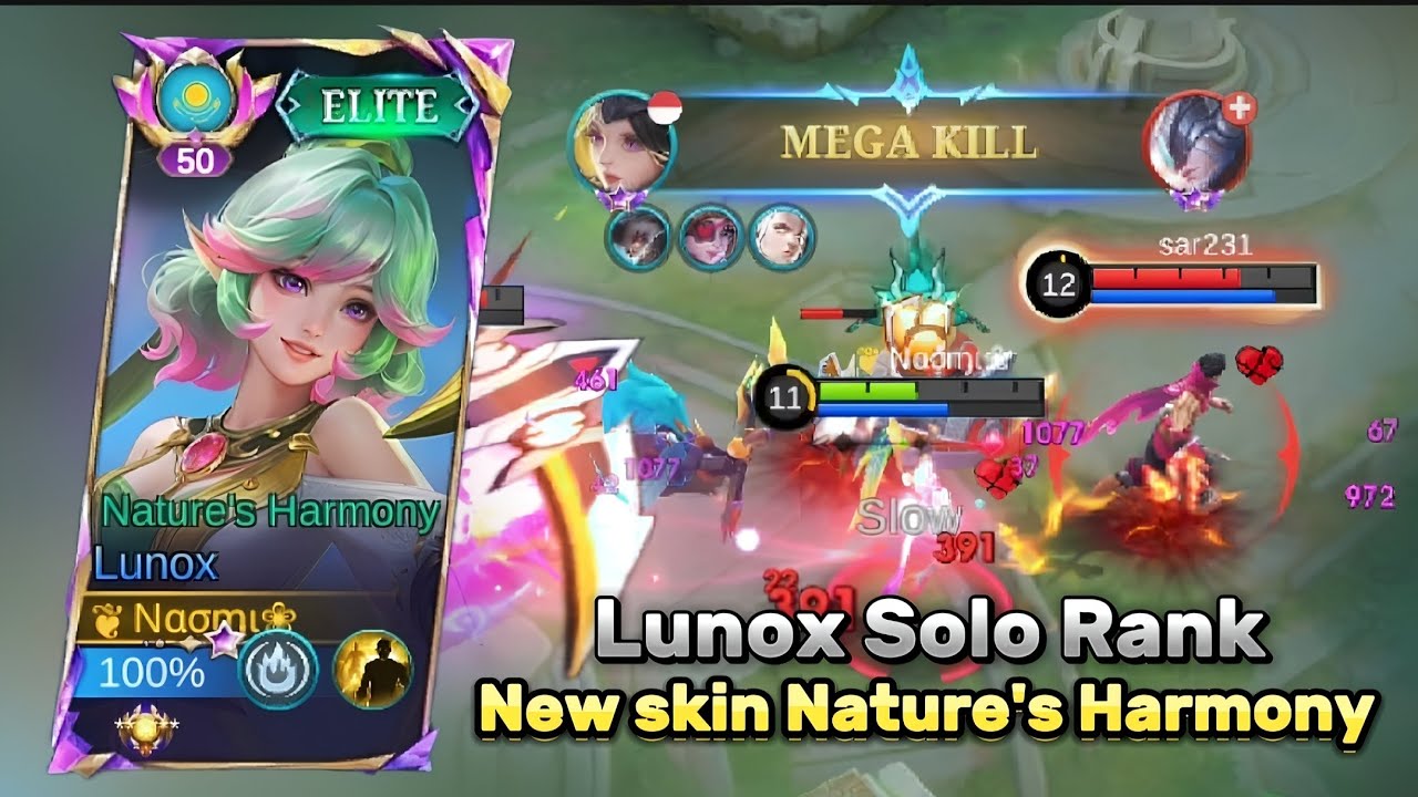 LUNOX SOLO RANK🌟New skin Nature's Harmony💚Best Build