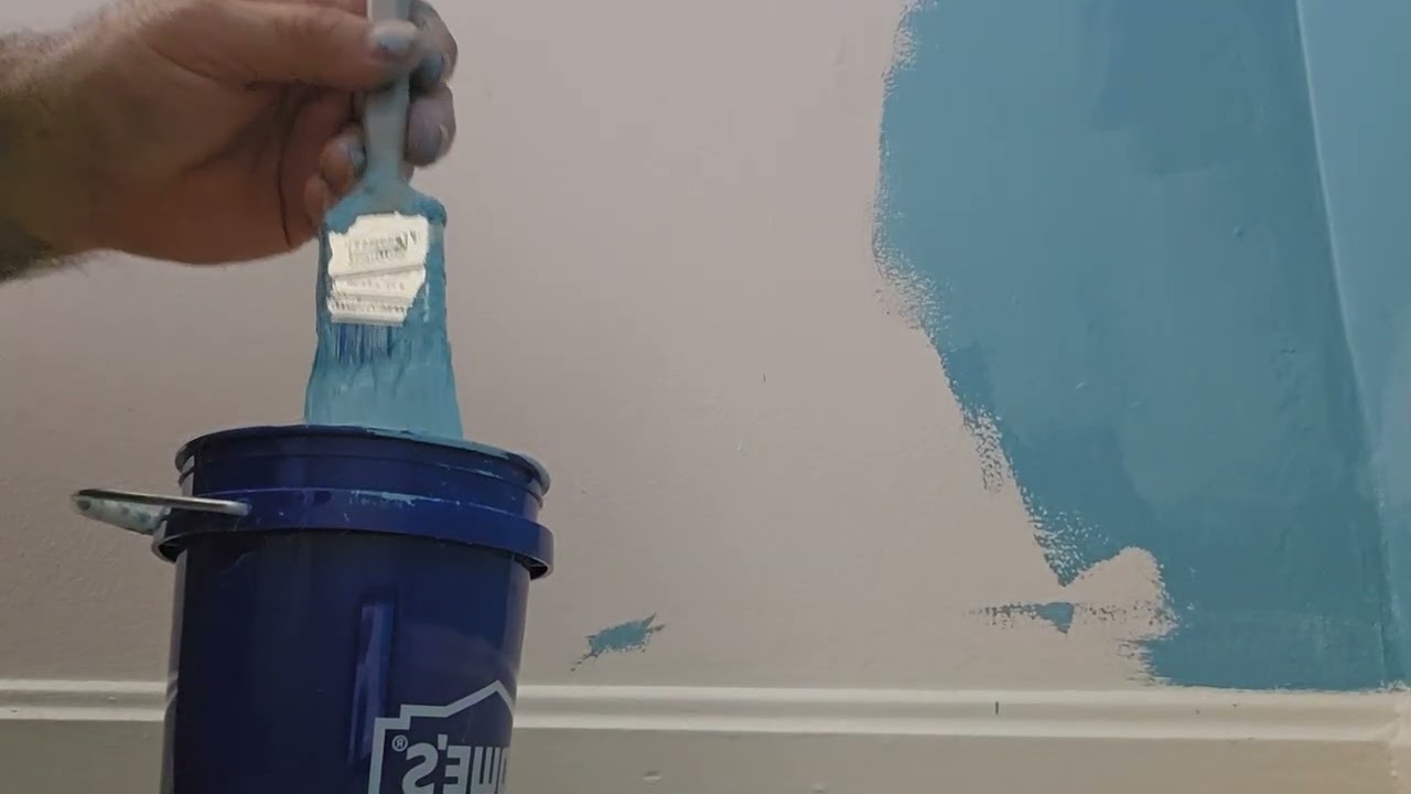 Painting progress. Laying down on the job, at the baseboards. 🙂🙃