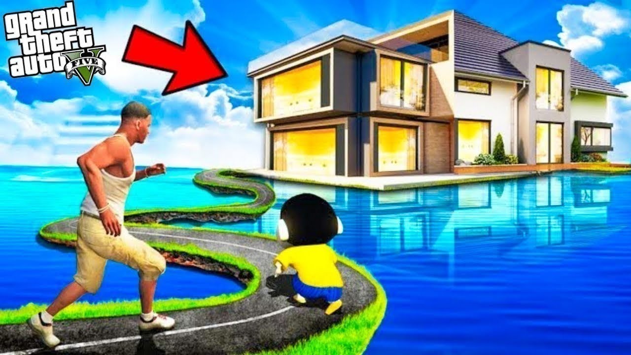 Shinchan and Franklin Bought Luxury Water Mansion in GTA 5