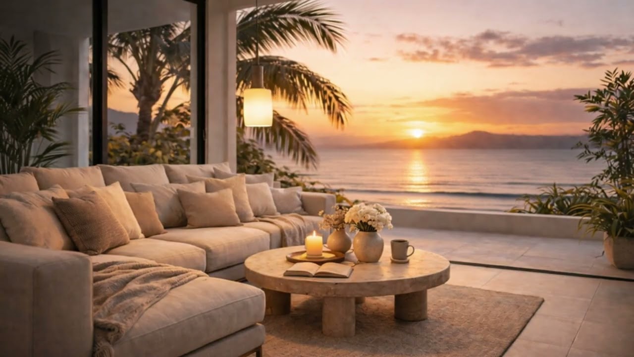 Sunset Over the Ocean – Cozy Piano Music to Slow Down & Unwind