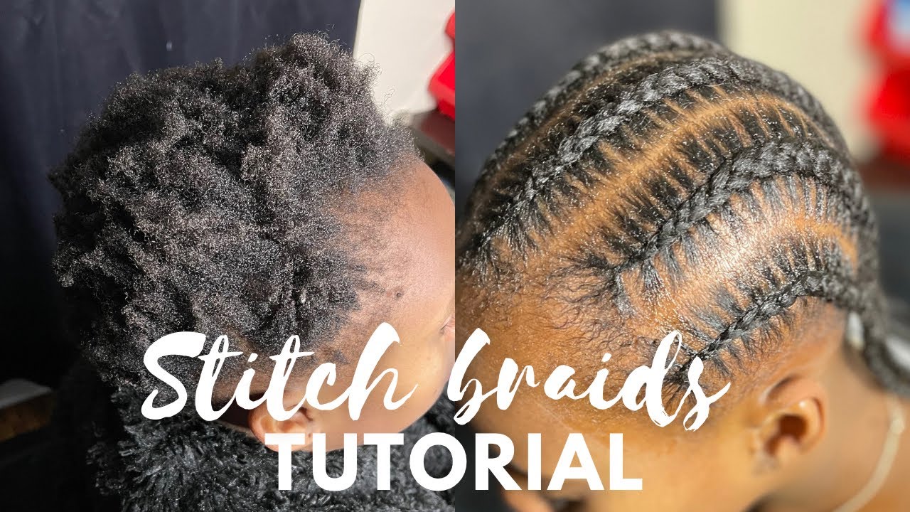 Stitch braids tutorial | how to do stitch feed in braids for kids | beautybyada