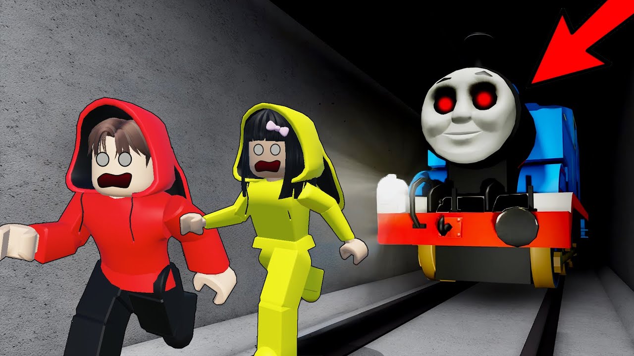 Yuta, Mio Dan Baby Celine Dikejar Kereta Thomas Exe Diterowongan || ROBLOX