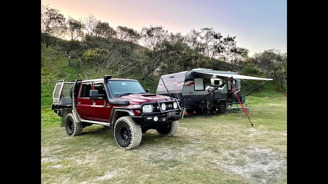 Taking Our Off-Road Caravan on the beach!! A couple of days up at Double Island