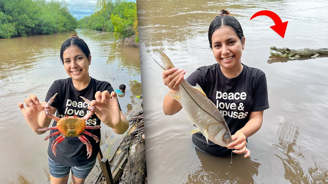 SACANDO CANGREJOS POR LA LLUVIAS FUERTES EN EL SALVADOR 🦀🦀