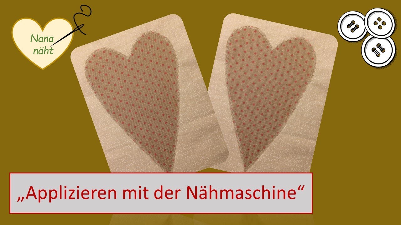 Applizieren f&uuml;r Anf&auml;nger - mit  N&auml;hmaschine - Applique for beginners.🧷🧵 aplicar para principiantes