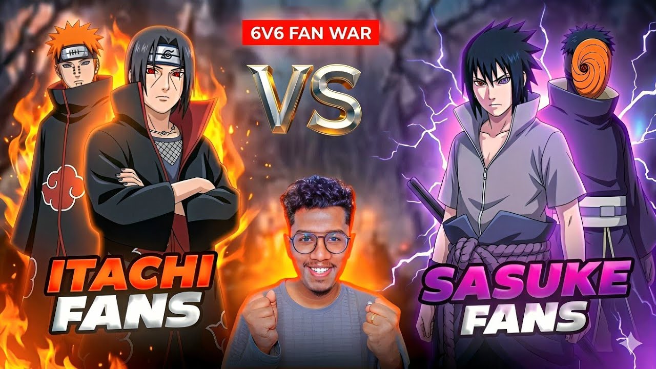 Itachi Fans 👁️ vs Sasuke Fans ⚡ | 6v6 CS War 🔥 | Uchiha Siblings Battle | Akshay Akz