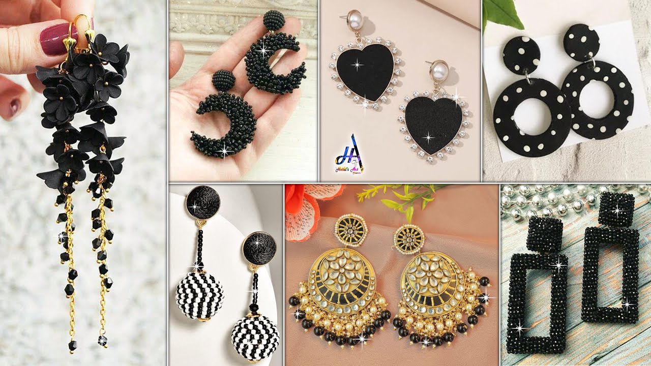 Hot Black!!.. 7 Fashion DiY Earrings - On Party Wear Outfits