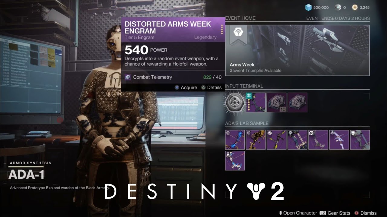 Destiny 2 The last day of Arms Week?
