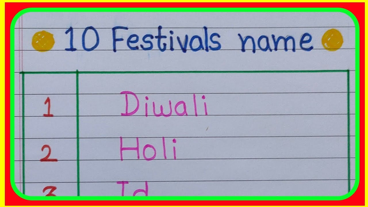 10 festivals name |festival name in English|tyoharon ke naam|festivals names|names of Indianfestival