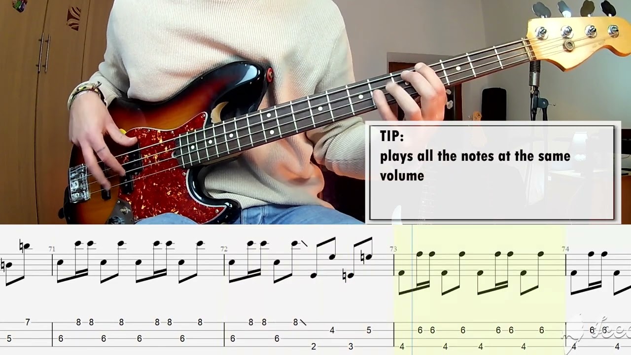 YMCA - Village People BASS COVER + PLAY ALONG TAB + SCORE