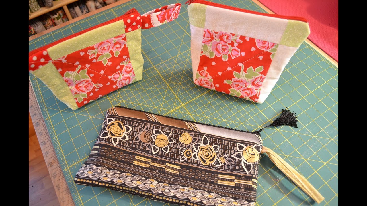 EPISODE 51 - Easy Quilted Fully Lined Zipper Cosmetic Clutch Bag  Full Tutorial