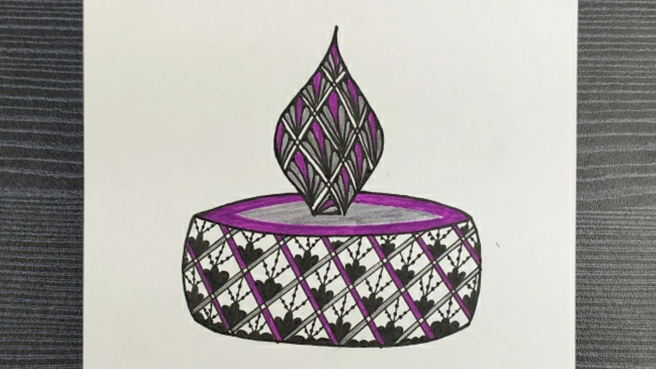 Simple & Beautiful Diya Doodle Art || How To Draw Diya For Diwali || Simple Diya Doodle Art