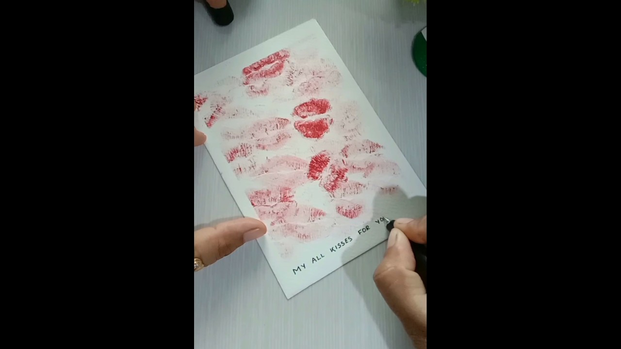 Diy card with kisses for love 😘#art #cards #diy #love #kiss