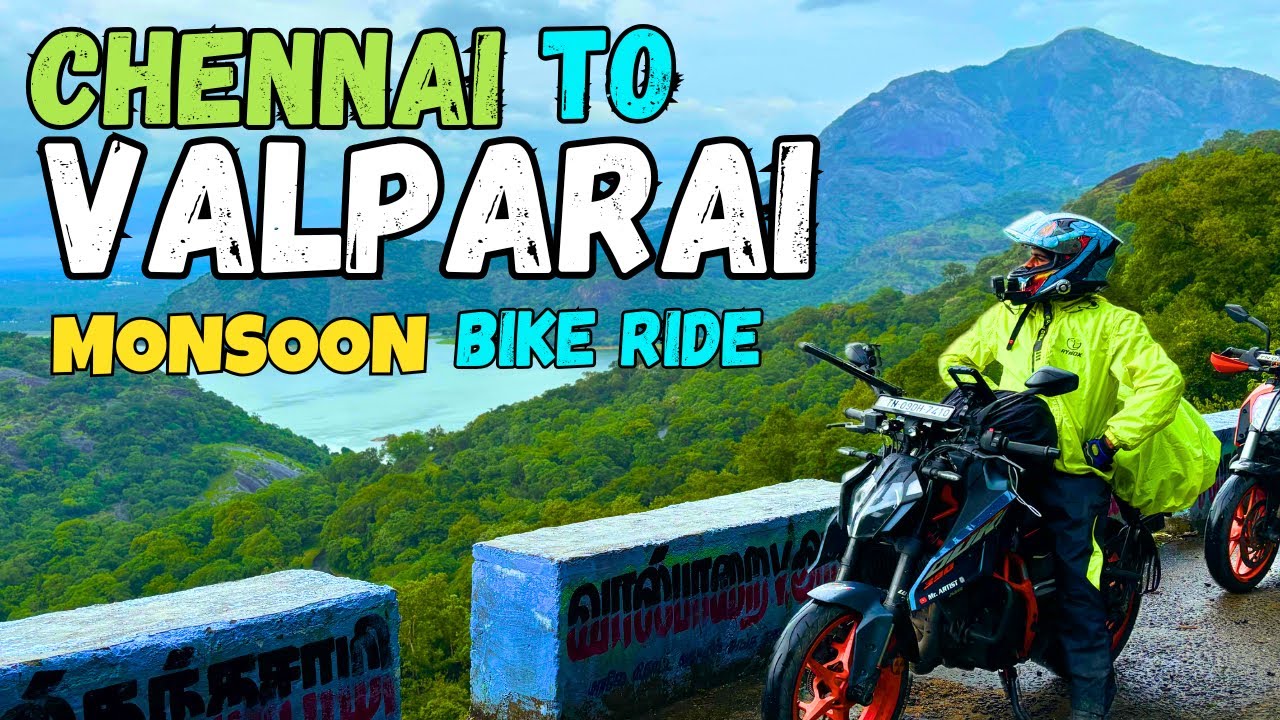 Chennai To Valparai Ep-1 Monsoon Bike Ride வேற Level Climate 🥶#duke390 #mrartist #valparai #motovlog