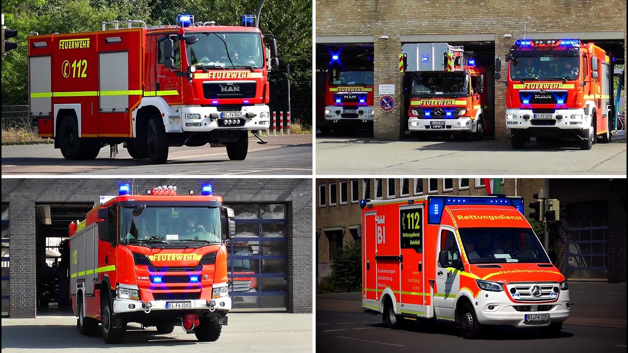 [Feuerwehr Bielefeld | Alarmierung] ● Einsatzfahrten der Berufsfeuerwehr & Rettungsdienst an der FW1
