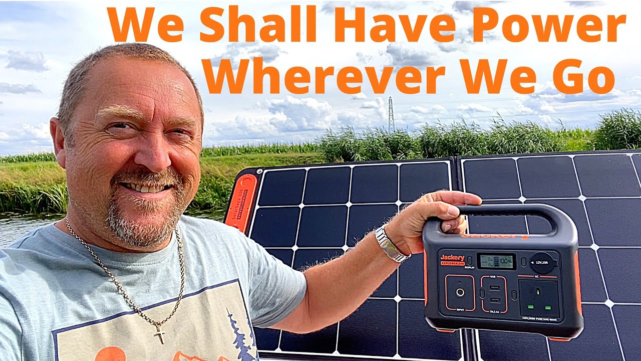 Jackery Explorer 240 Solar Generator SolarSaga 100W Solar Panel on Narrowboat #SummerTripWithJackery