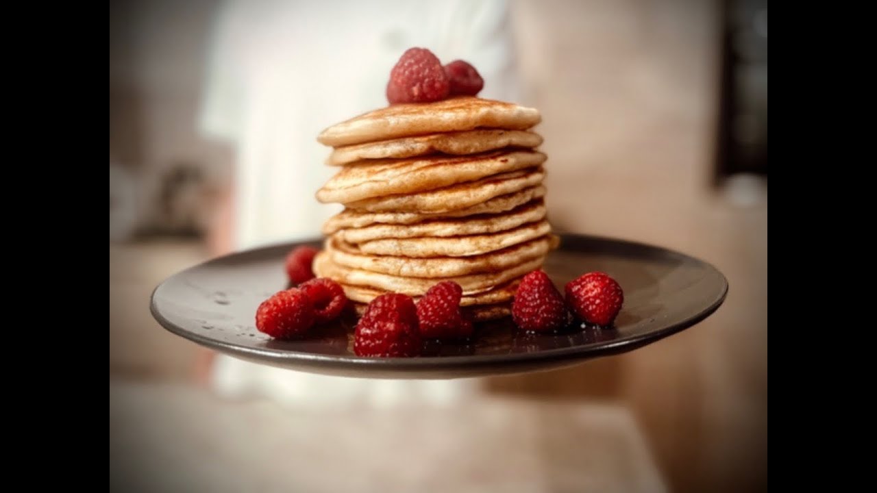 American Pancakes with Maple Syrup & Raspberries Is The Best Combination To Eat Your Pancakes