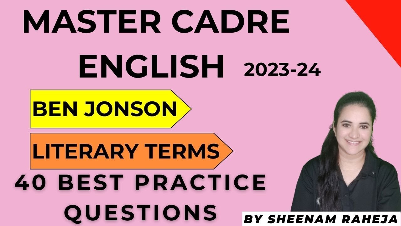 BEN JONSON AND TERMS , 40 MCQS - MASTERCADRE ENGLISH PUNJAB #mastercadreenglish #nvsenglish