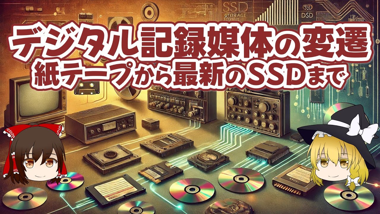 デジタル記録媒体の変遷 紙テープから最新のSSDまで【ゆっくり解説】