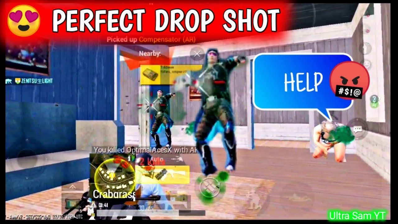 😍PERFECT DROP SHOT🔥 PUBG MOBILE ULTRA SAM #Shorts