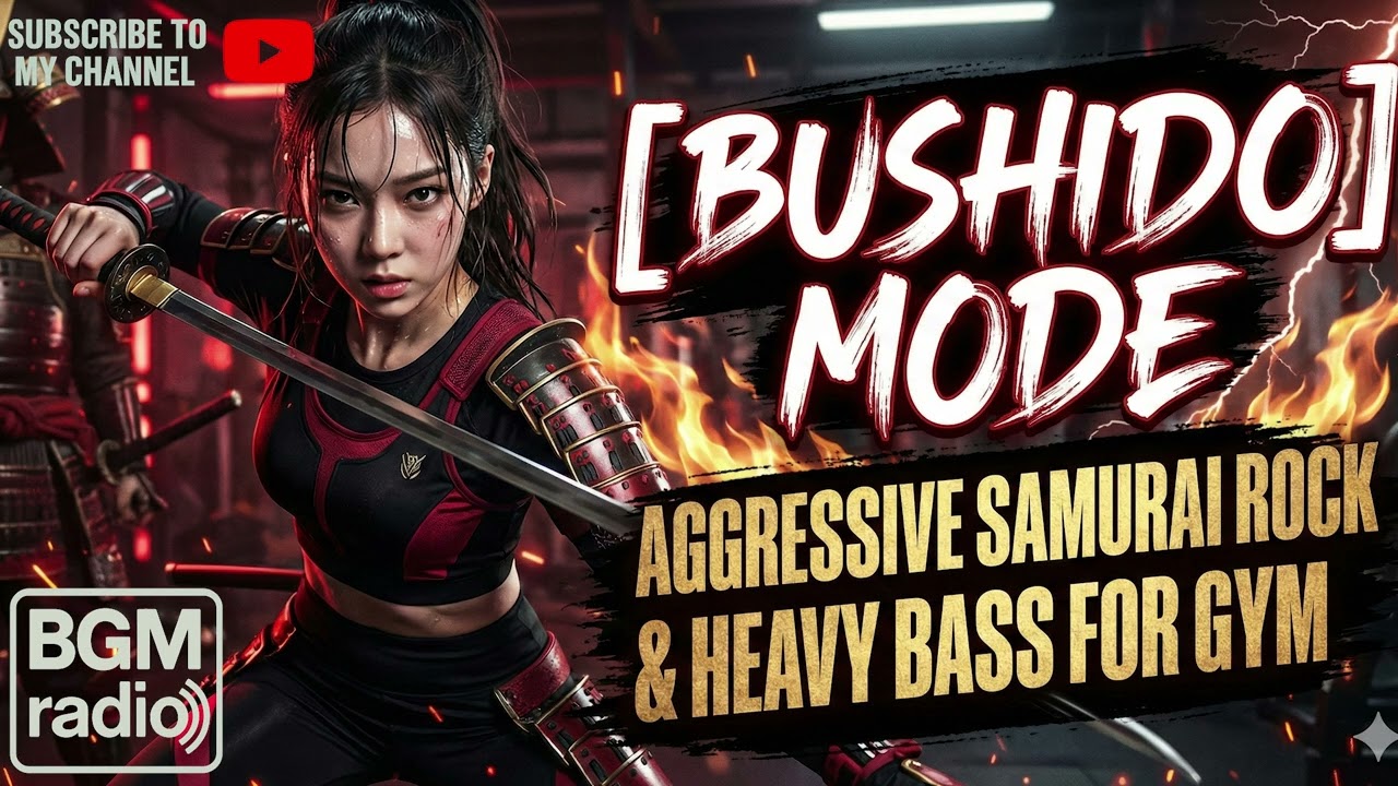 【BGM radio】[BUSHIDO MODE] Aggressive Samurai Rock & Heavy Bass for Gym