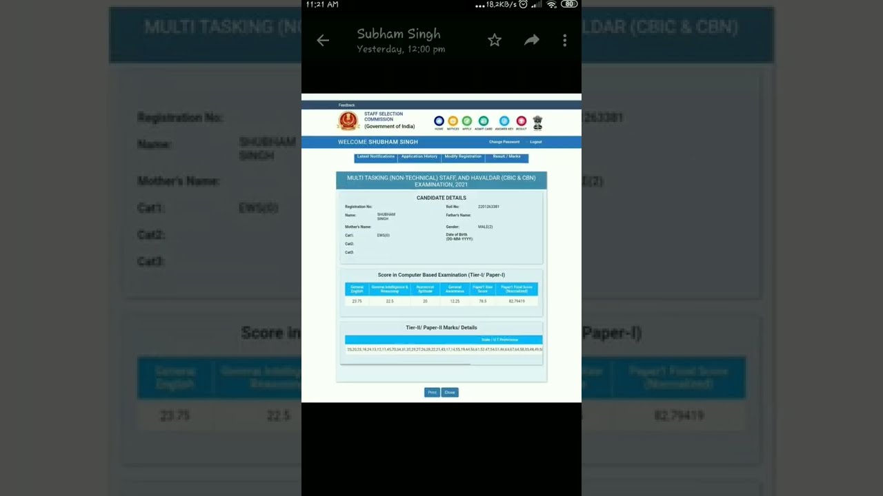 SSC MTS 2021 || TIER 1 || MY SCORECARD || SETBACK AGAIN