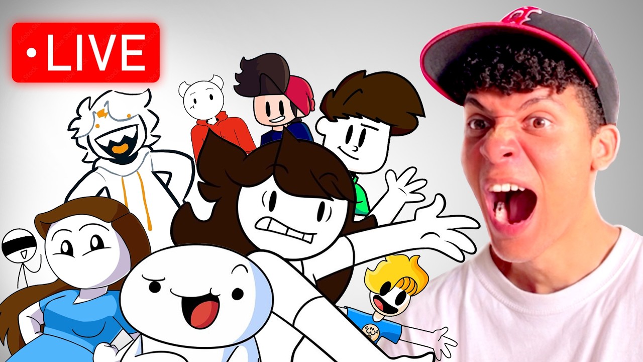 REACCIONANDO a los ANIMADORES MÁS LOCOS de YouTube EN VIVO 😂 (TheOdd1sOut, Jaiden Animations y más)