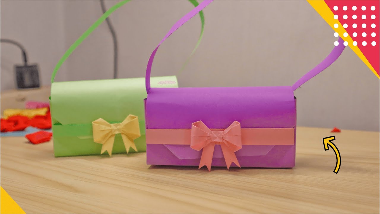 CARA MEMBUAT TAS JINJING DARI KERTAS A4 - How to make hand bag origami paper (Ide kreatif, Tutorial)