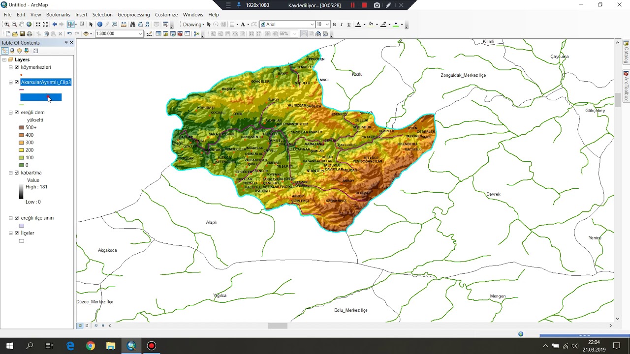 FİZİKİ HARİTA YAPIMI ArcGIS 10.4.1