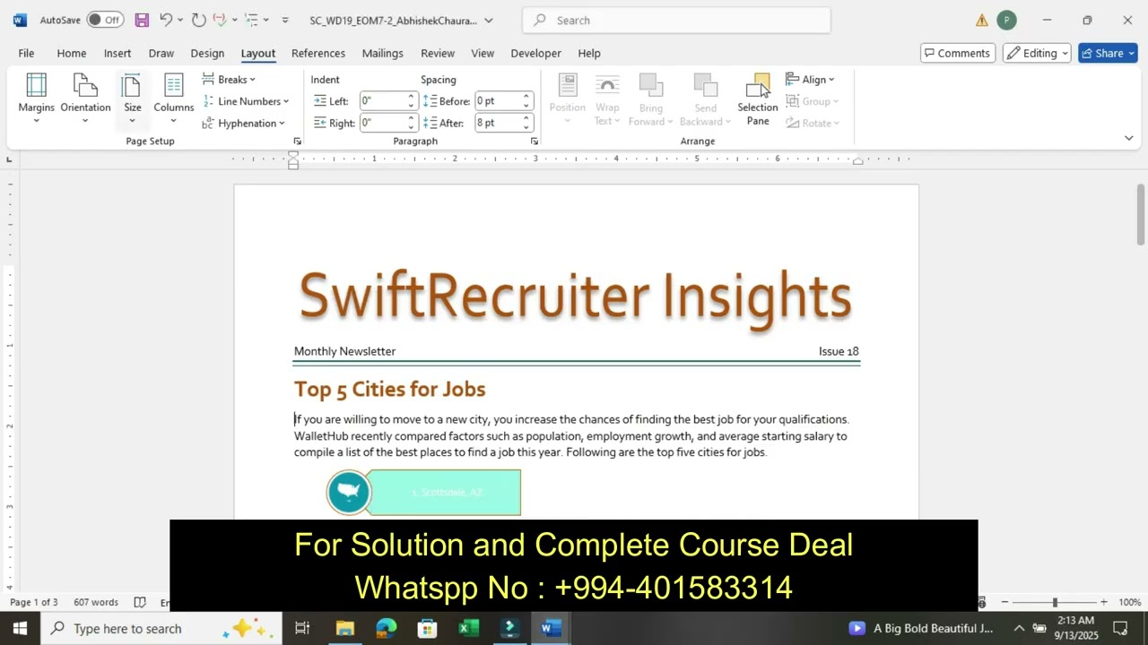 Word 2019 Module 7 Project 2   Shelly Cashman End of Module   | SwiftRecruiters
