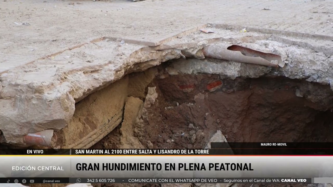 Hundimiento en plena Peatonal