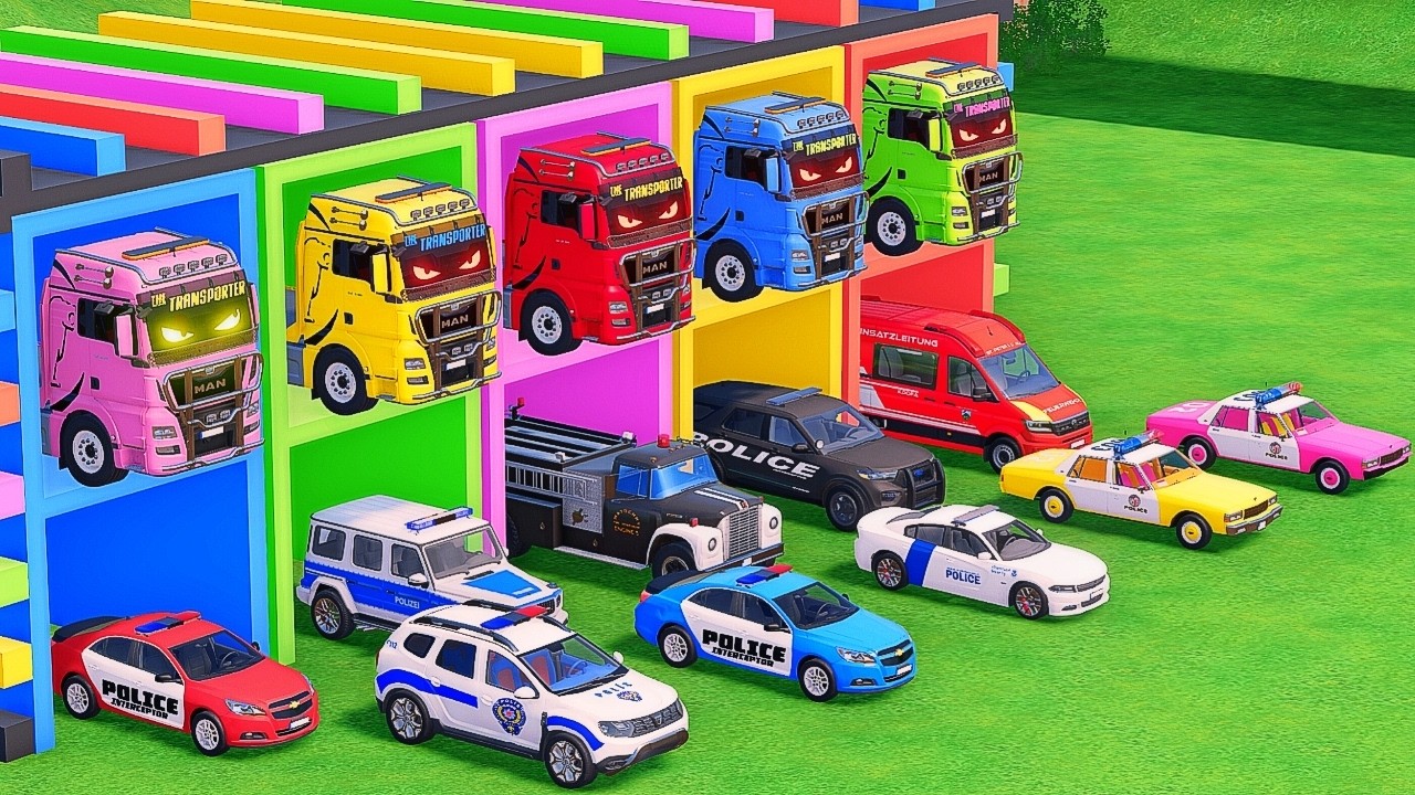TRANSPORTING ALL POLICE CARS & EMERGENCY AMBULANCE VEHICLES WITH MERCEDES-BENZ TRUCKS | FS22 #102