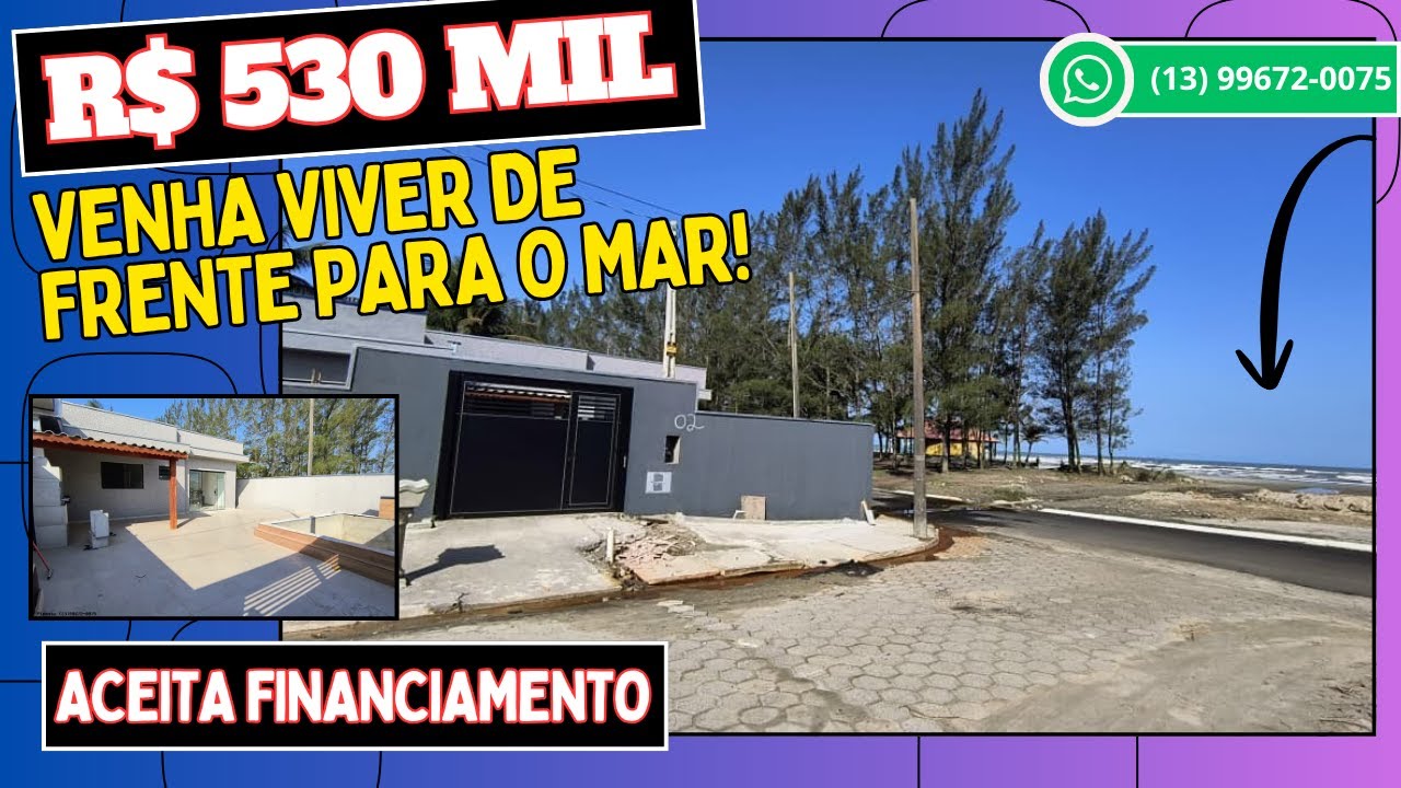 Ref. 561( VENDIDA) Casa NOVA para venda BEIRA MAR POR R$ 530 MIL 2 dormitorios e piscina Itanhaém SP