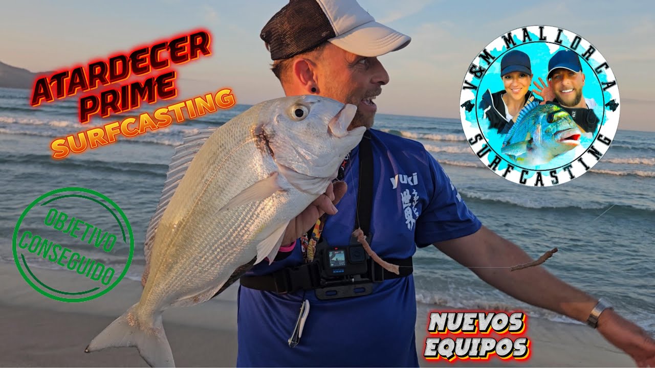 🔥🐟ATARDECE  PUES A POR DORADAS EN PRIMAVERA🐟🔥SURFCASTING 🎣PURO 🔝EN MALLORCA🏝️