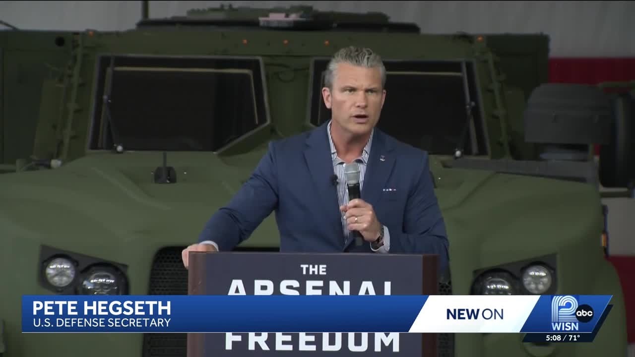 US Defense Secretary Hegseth visits Oshkosh Corp.