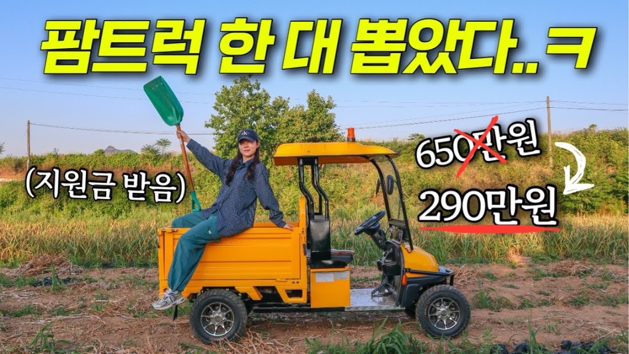 [시댁에서외박중] 400만원 할인 받아서 팜트럭 뽑았습니다🚜 시아버지랑 마늘밭 매드맥스 가좌~!!!🔥 | 지원금 받는 법 | 사발이 | 전기운반차
