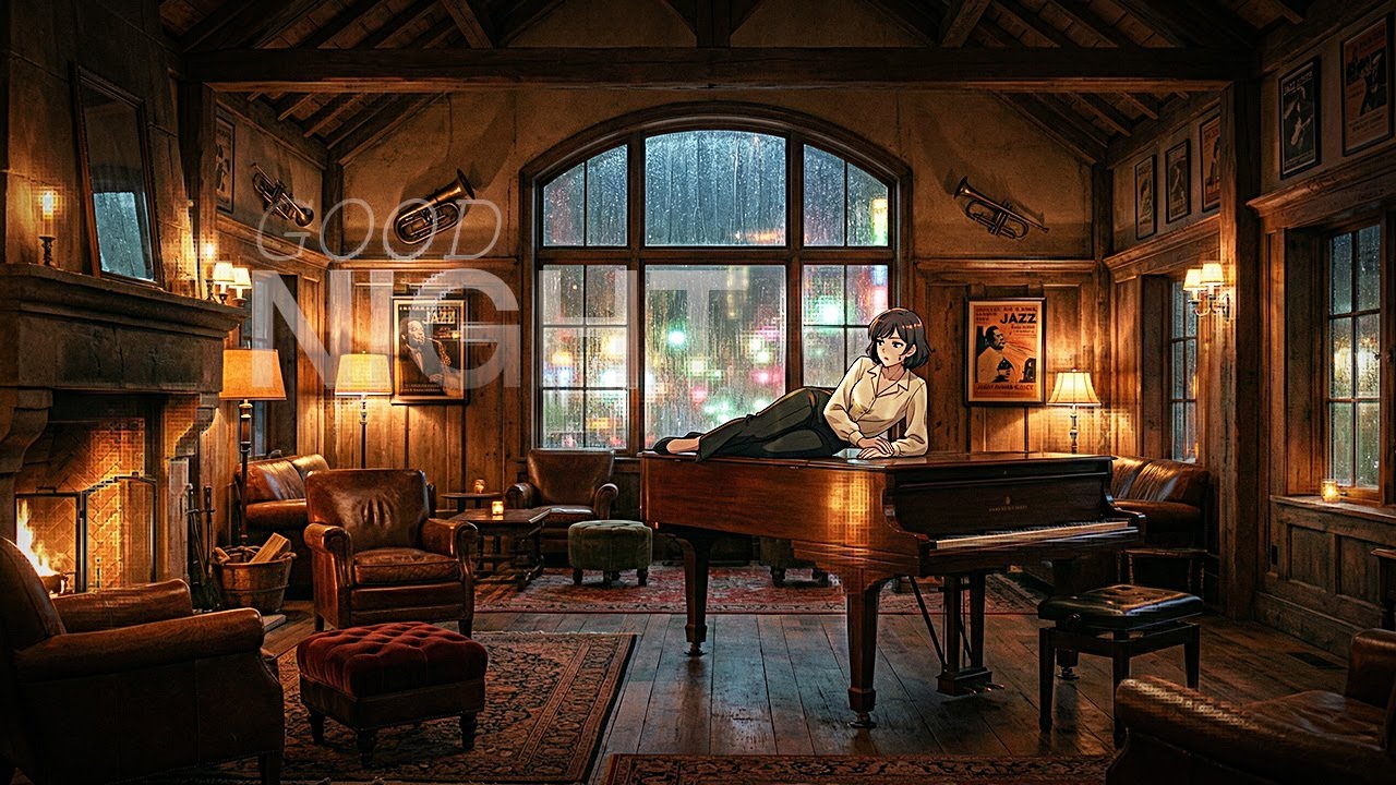 it’s okay to slow down... (Jazz mix playlist w/ rain and fire crackling)