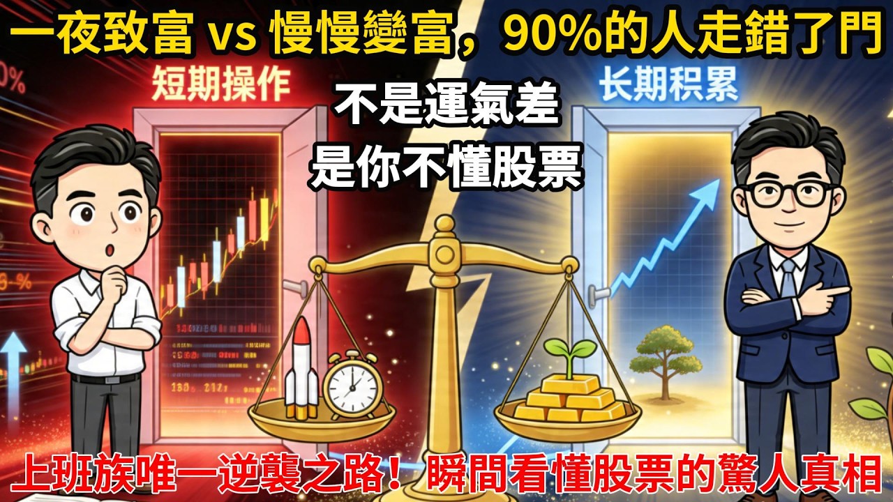 一夜致富 vs 慢慢變富，90%的人走錯了門！#YouTube #漫畫財經#股票投資#長期投資#漫畫財經#上班族理財#慢慢變富#投資觀念#散戶必看#理財知識#被動收入#財務自由