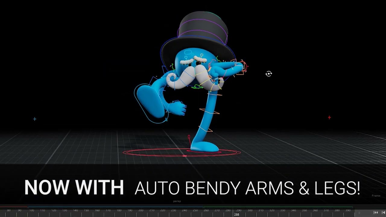 Rig Bendy Characters - Maya - Sir Moustache Rig