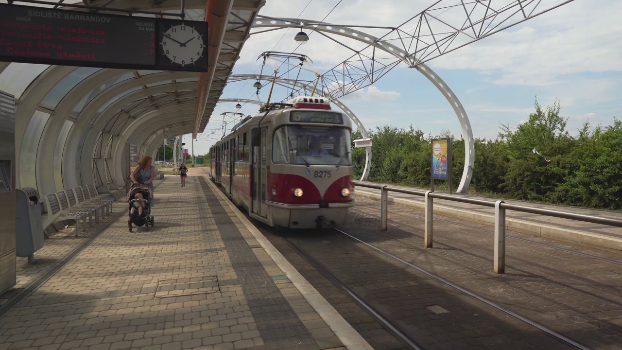 Czech Republic, Prague, tram ride from Sídliště Barrandov to Praha-Smíchov