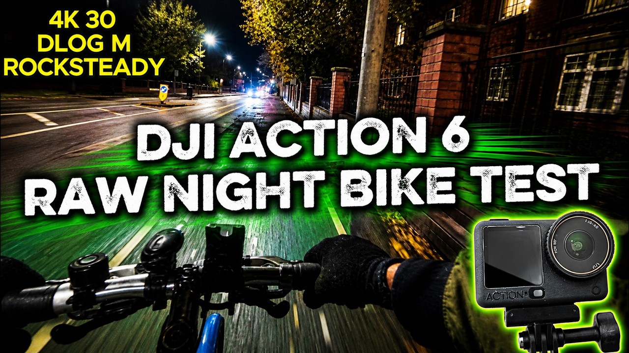 DJI Action 6 Night Ride Test — Low-Light Cycling RAW Footage!