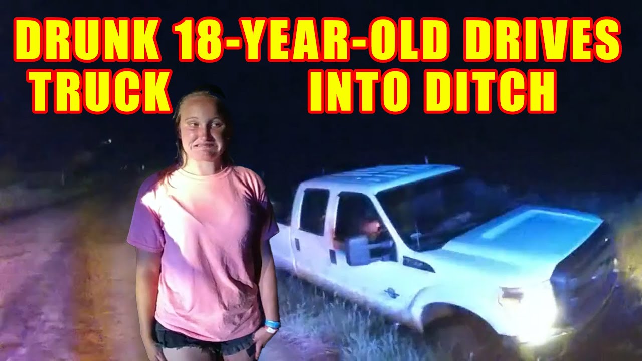 Bodycam DUI Arrest - Drunk 18-Year-Old Drives Truck into Ditch