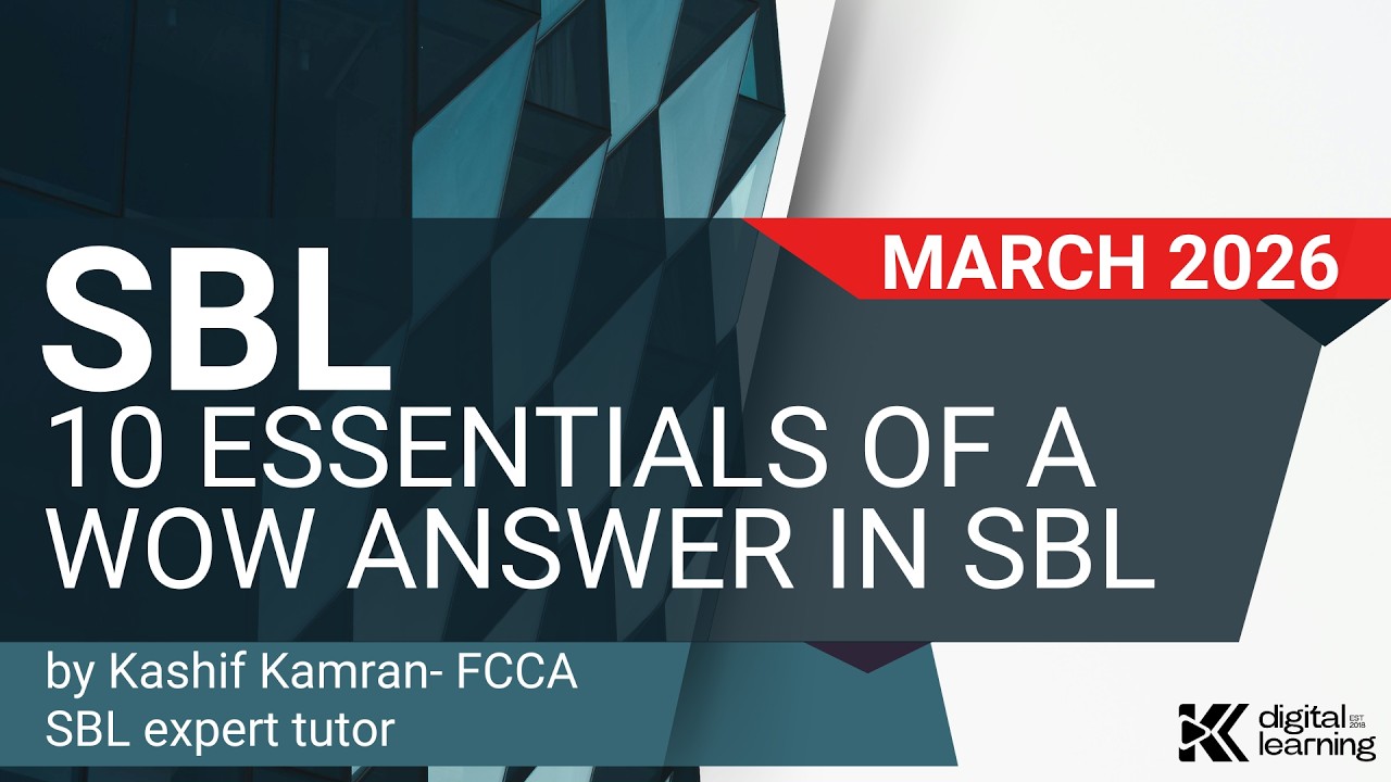 Session 1: Essentials of a WOW answer in SBL by Kashif Kamran