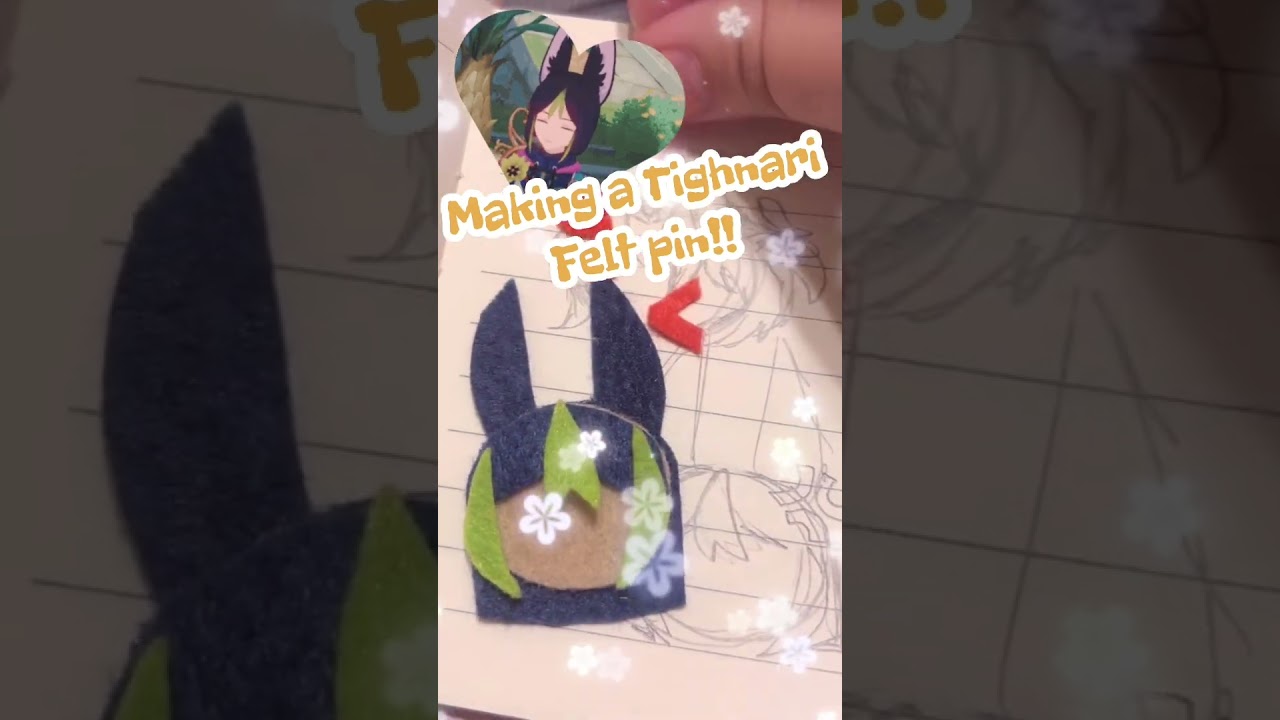 Tighnari Felt Pin! 𝄞⨾𓍢ִ໋ #genshin #tighnari #felt #feltcrafts #craft #pin #pinmaking