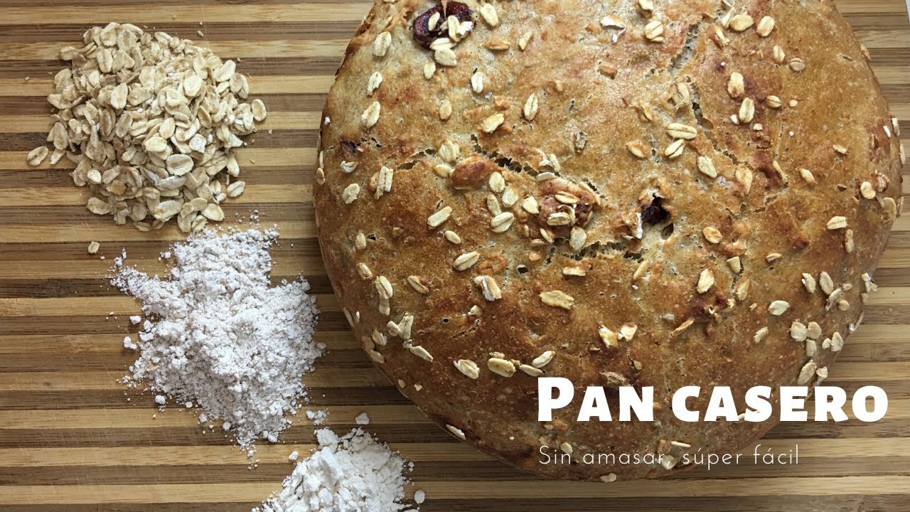Pan de avena y arándanos hecho en casa - ¡Sin amasar!