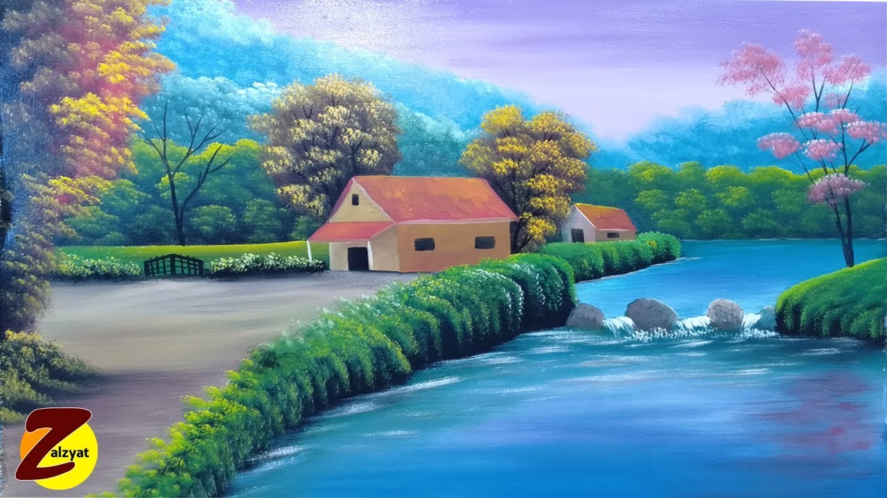 رسم منظر طبيعى  -1