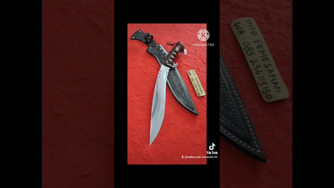 Detail Kukri Black Komando ( Sultan ) Tebas Bambu Tua dan keras