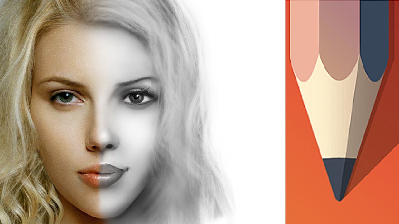 I tried to draw Scarlett Johansson with Autodesk Sketchbook Mobile