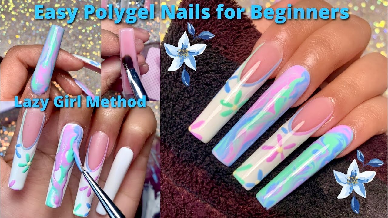 EASY POLYGEL NAILS FOR BEGINNERS FEMI BEAUTY LAZY GIRL METHOD | NAIL TUTORIAL