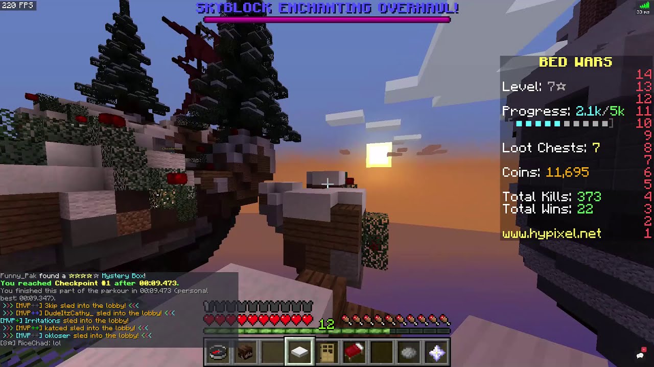 ITALIAN RECORD HYPIXEL BEDWARS PARKOUR  [43.815]